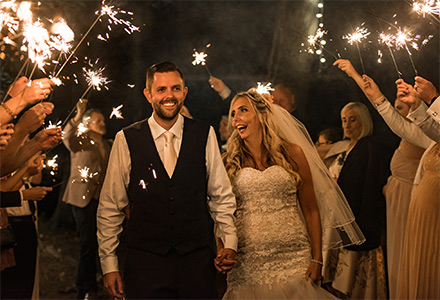 Fun with sparklers - Adam and Rachel